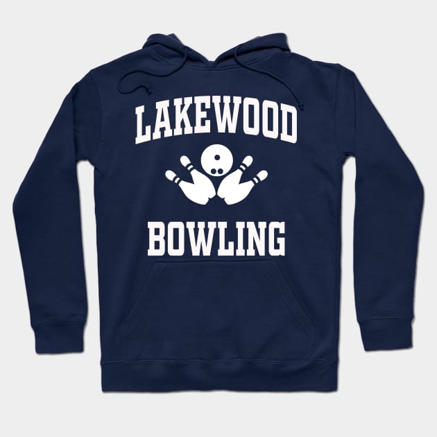 Lakewood New Jersey Bowling (White) Hoodie by Drugfreedave